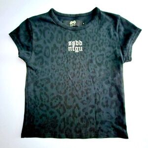 Darc Sport SSDDNFGU‎ WOLF "BABY" TEE IN CHARCOAL LEOPARD Sold Out Size Small